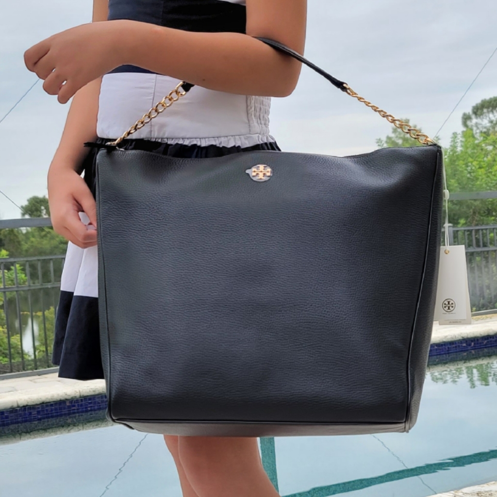 Tory Burch Tory Burc Black Carter Slouchy Leather Hobo